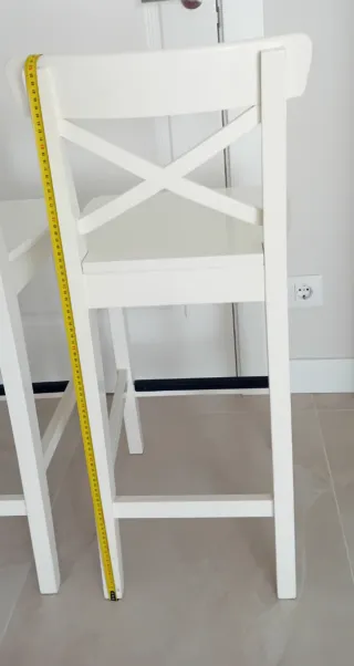 2 Taburetes Altos Madera Blanco Ikea