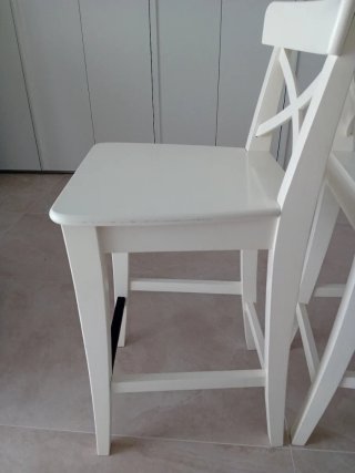 2 Taburetes Altos Madera Blanco Ikea