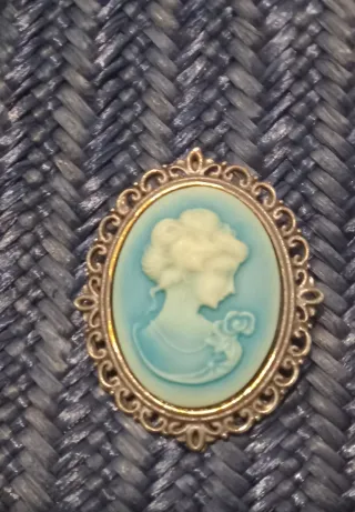 Flecos  Flamenca Azul con Broche y flores