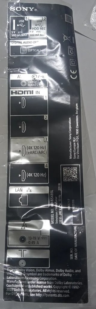 Sony KD-65X85L  TD-0014 T-COM (A ESTRENAR)