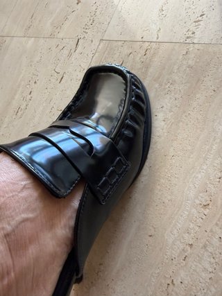 Mocasines/Mule Tacón Bajo Negros