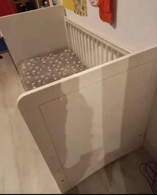 Cuna evolutiva blanca con cajón