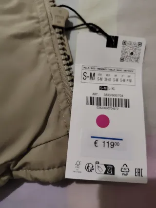 Chaleco Zara Beige Talla grande