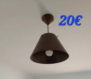 Lámpara de techo marrón metálica