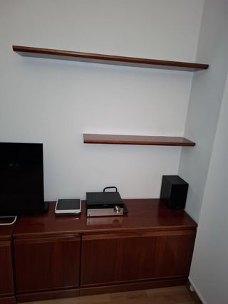 Mueble bajo madera de cerezo, regalo 2 estanterías