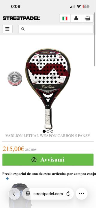 Pala Padel Varlion LW Carbon 5 Pansy