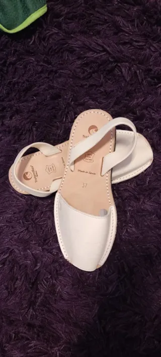 Sandalias Menorquinas Trotamillas Blanco roto T37