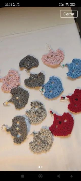 Pendientes Crochet Hechos a Mano