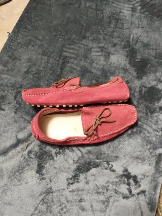Mocasines rosas de ante