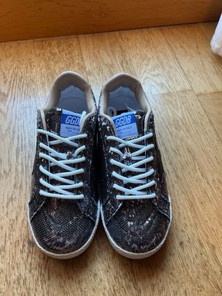 Zapatillas Golden Goose Lentejuelas Negras/Plata