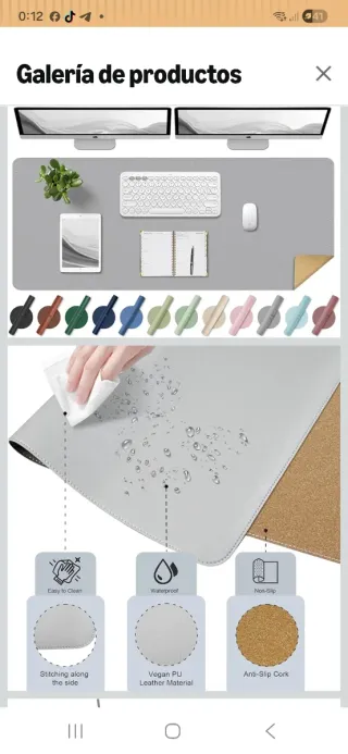 Alfombrilla pc doble cara corcho y cuero 120x43cm