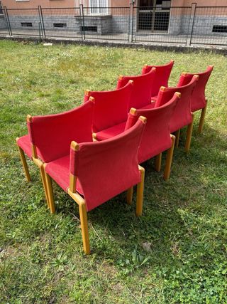 8 Sedie Design Mid Century Cassina Legno Vintage
