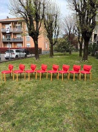 8 Sedie Design Mid Century Cassina Legno Vintage