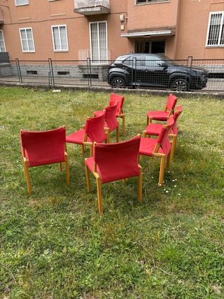 8 Sedie Design Mid Century Cassina Legno Vintage