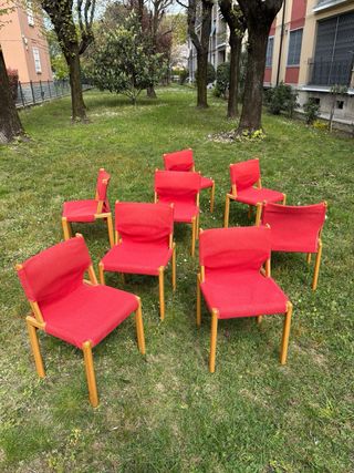 8 Sedie Design Mid Century Cassina Legno Vintage