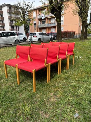 8 Sedie Design Mid Century Cassina Legno Vintage