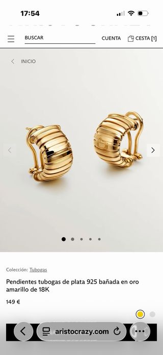 Pendientes Aristocrazy de plata y bañada en oro