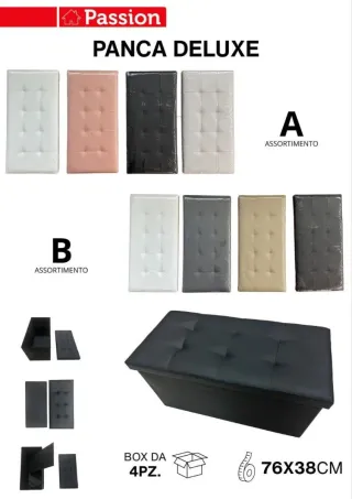 Pouf Panca Contenitore Passion 76x38cm