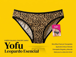 Lote 12 Bragas Yofu Leopardo Esencial Talla Única