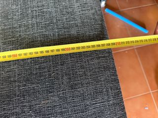 Sofá 3 y 2 plazas tela gris y naranja