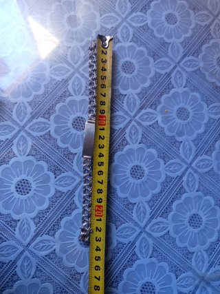 Esclava de plata con placa