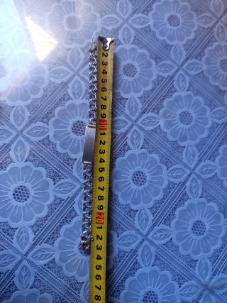 Esclava de plata con placa
