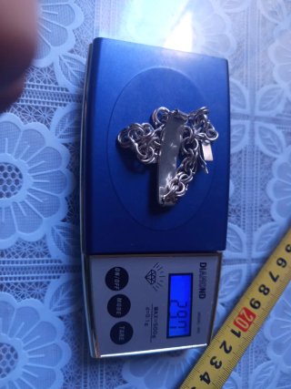 Esclava de plata con placa