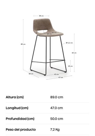 Taburete Kave Home Piel Verde