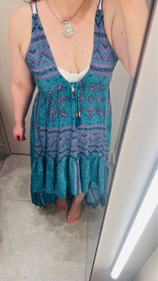 Vestido largo boho seda estampado