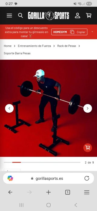 Rack Soporte Barra Gorillasports Nuevo