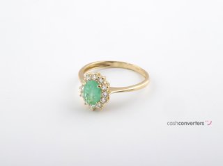 anillo oro 18k con piedra con circonita t. 14 (17,2 mm)