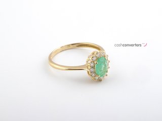 anillo oro 18k con piedra con circonita t. 14 (17,2 mm)