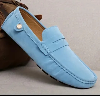 Zapatos mocasines azules mujer