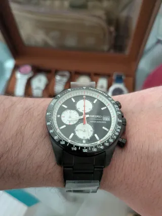 Seiko Chrono Panda Edición Especial JAL. Full set
