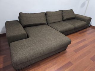 Sofá modular marrón tela