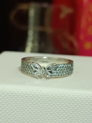 Anillo Plata Mariposa Banda Ancha