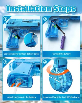 NUEVO! Pistola Eléctrica Agua 2 Piezas juguete