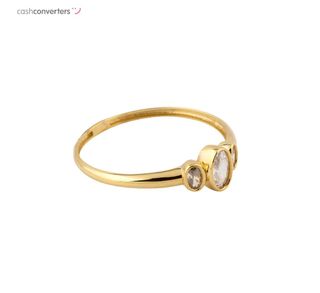 anillo oro 18k con piedra con circonita
