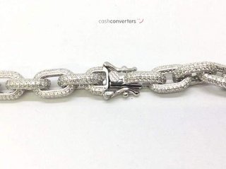 cadena plata 925mm con piedra con circonita 30cm