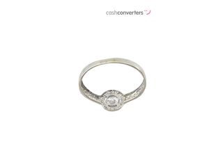 anillo oro 18k con piedra con circonita t. 16 (17,84 mm)