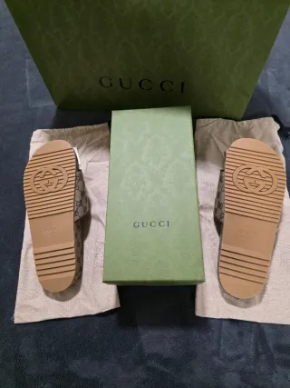Sandalias Gucci Beige/Marrón Talla 44