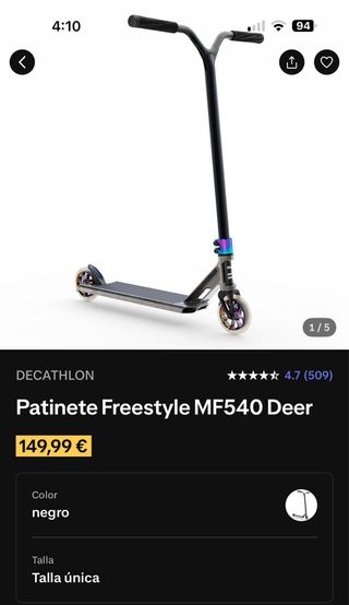 Patinete freestyle negro