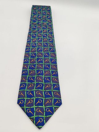 Cravatta DORMER Seta Blu Verde Oro Ma