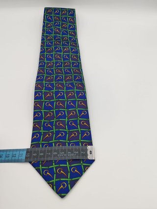 Cravatta DORMER Seta Blu Verde Oro Ma