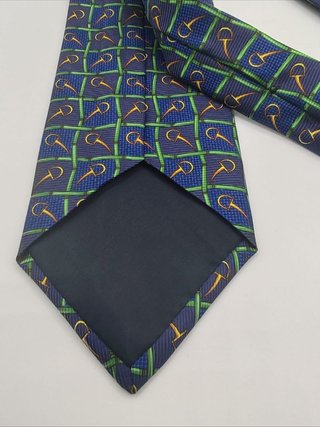 Cravatta DORMER Seta Blu Verde Oro Ma