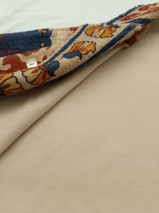 Poncho señora beige multicolor