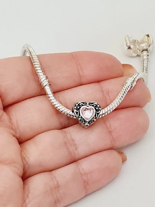 Charm Cuore con Zirconi Multicolore in argento 925