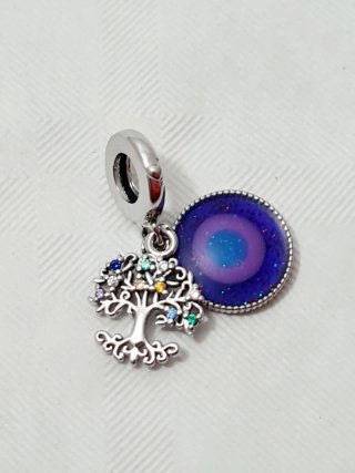 Charm Albero della Vita con Pietre Colorate S925