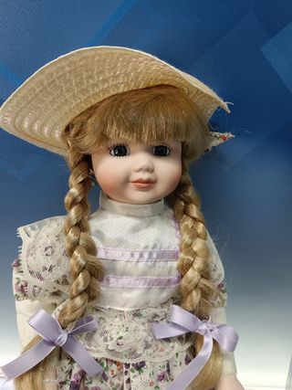 Bambola di porcellana, ROSA, 40 cm, PD05, Muñeca de porcelana (LA COLLEZIONE CLASSICA)