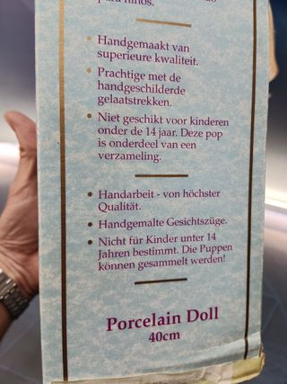 Bambola di porcellana, ROSA, 40 cm, PD05, Muñeca de porcelana (LA COLLEZIONE CLASSICA)